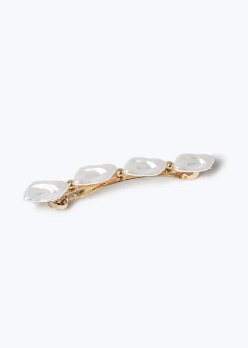 Muse Gold Pearl Barrette Clip - One Size Image 2