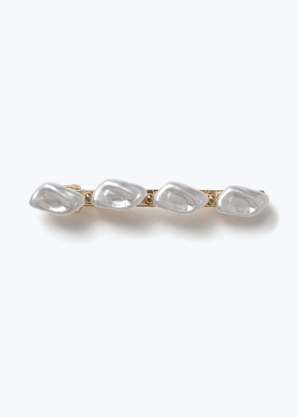 Muse Gold Pearl Barrette Clip - One Size Image 1