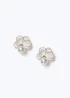 Muse White Enamel Stud Earrings - One Size Image 1