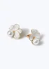 Muse White Enamel Stud Earrings - One Size Image 2