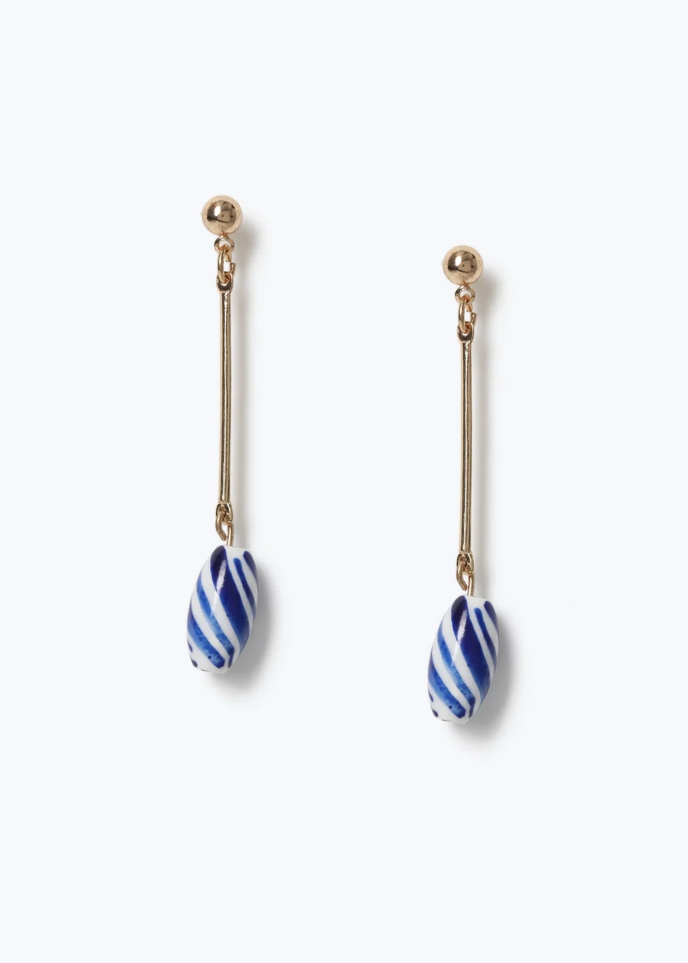 Muse Blue Stripe Drop Earrings - One Size Image 1