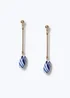 Muse Blue Stripe Drop Earrings - One Size Image 1