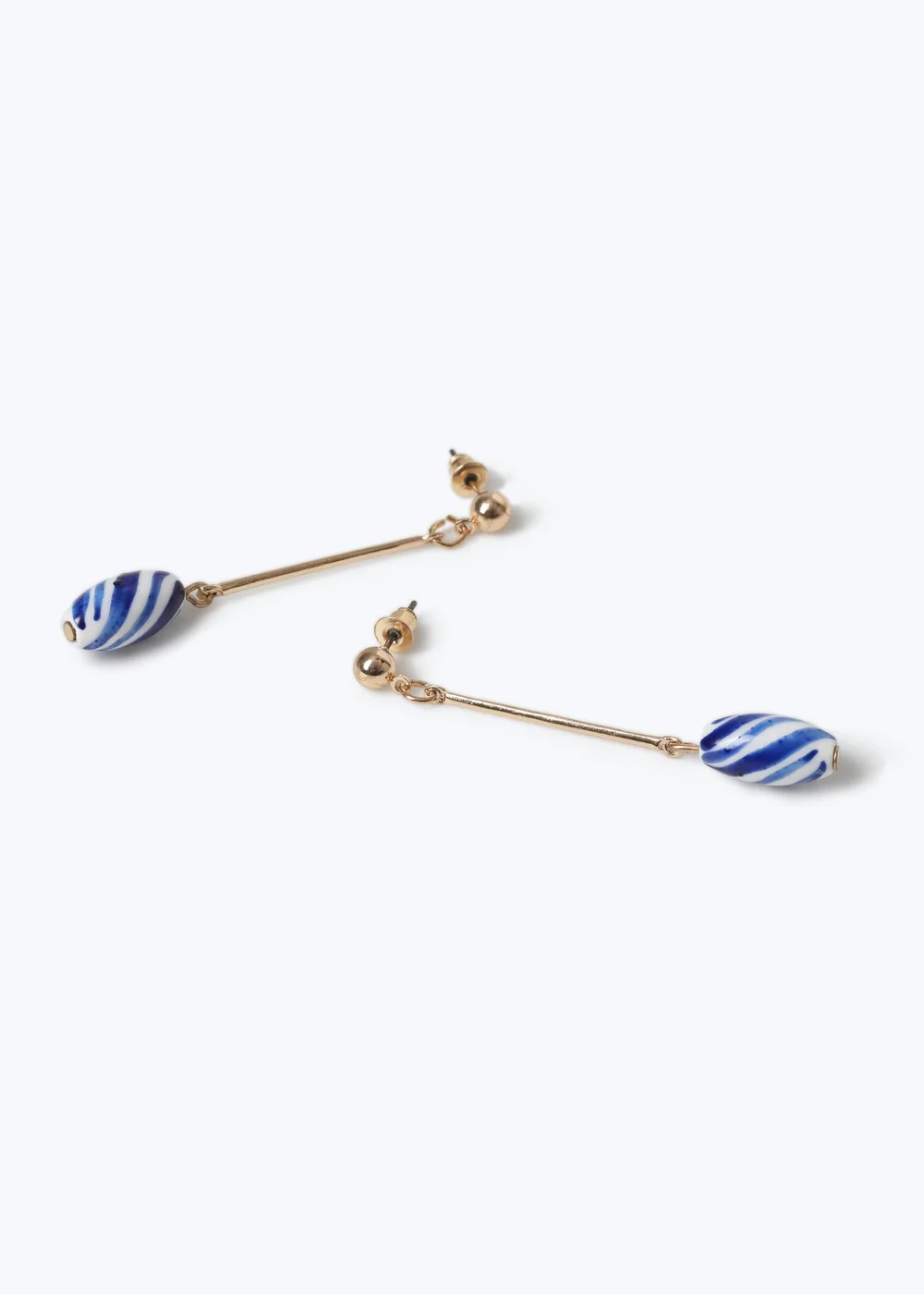 Muse Blue Stripe Drop Earrings - One Size Image 2