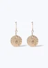 Muse Gold Textured Coin Fishhook Earrings - One Size Image 1