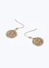 Muse Gold Textured Coin Fishhook Earrings - One Size Image 2