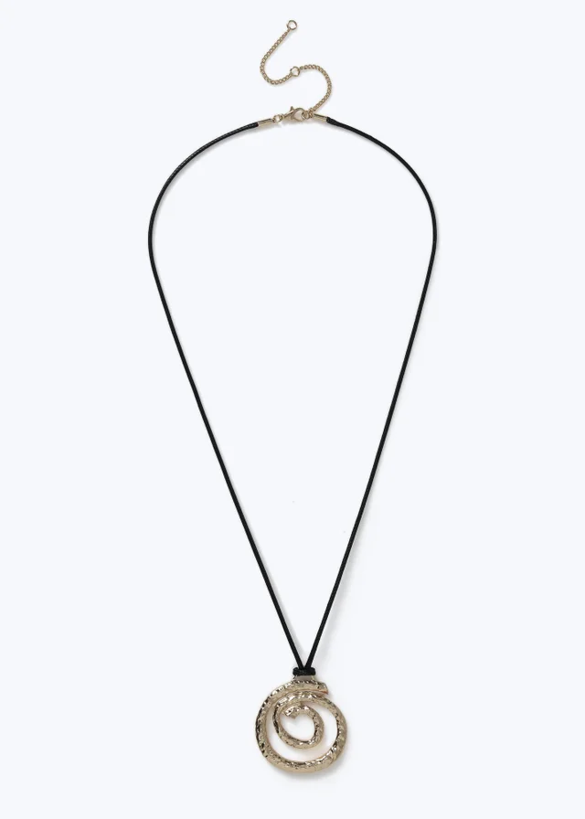 Muse Gold Cord Swirl Pendant Necklace
