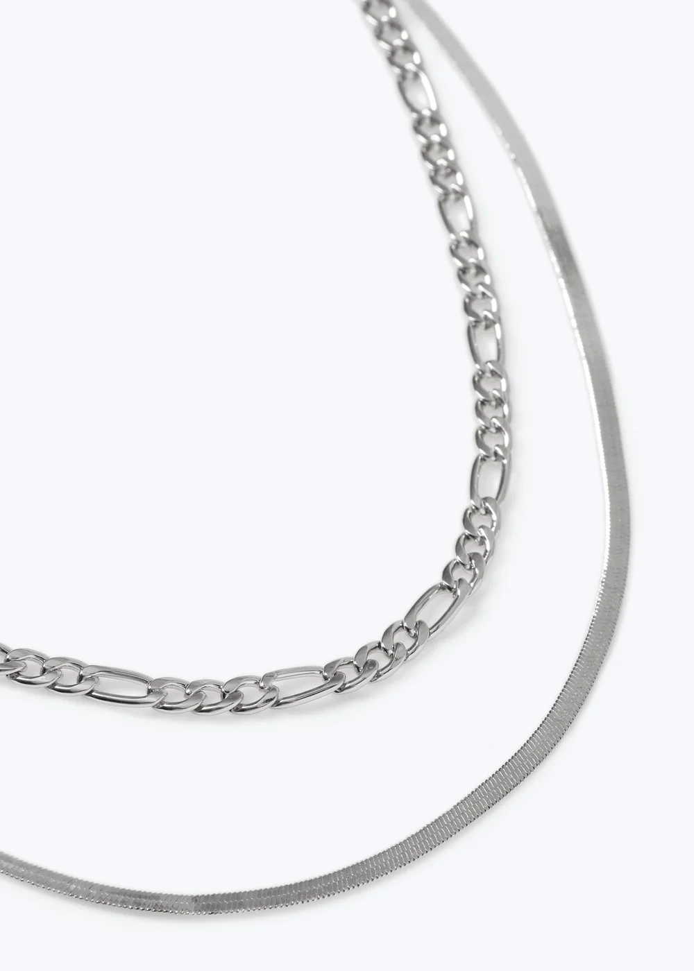 Muse Silver Curb And Snake Chain - One Size Image 2