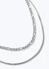 Muse Silver Curb And Snake Chain - One Size Image 2