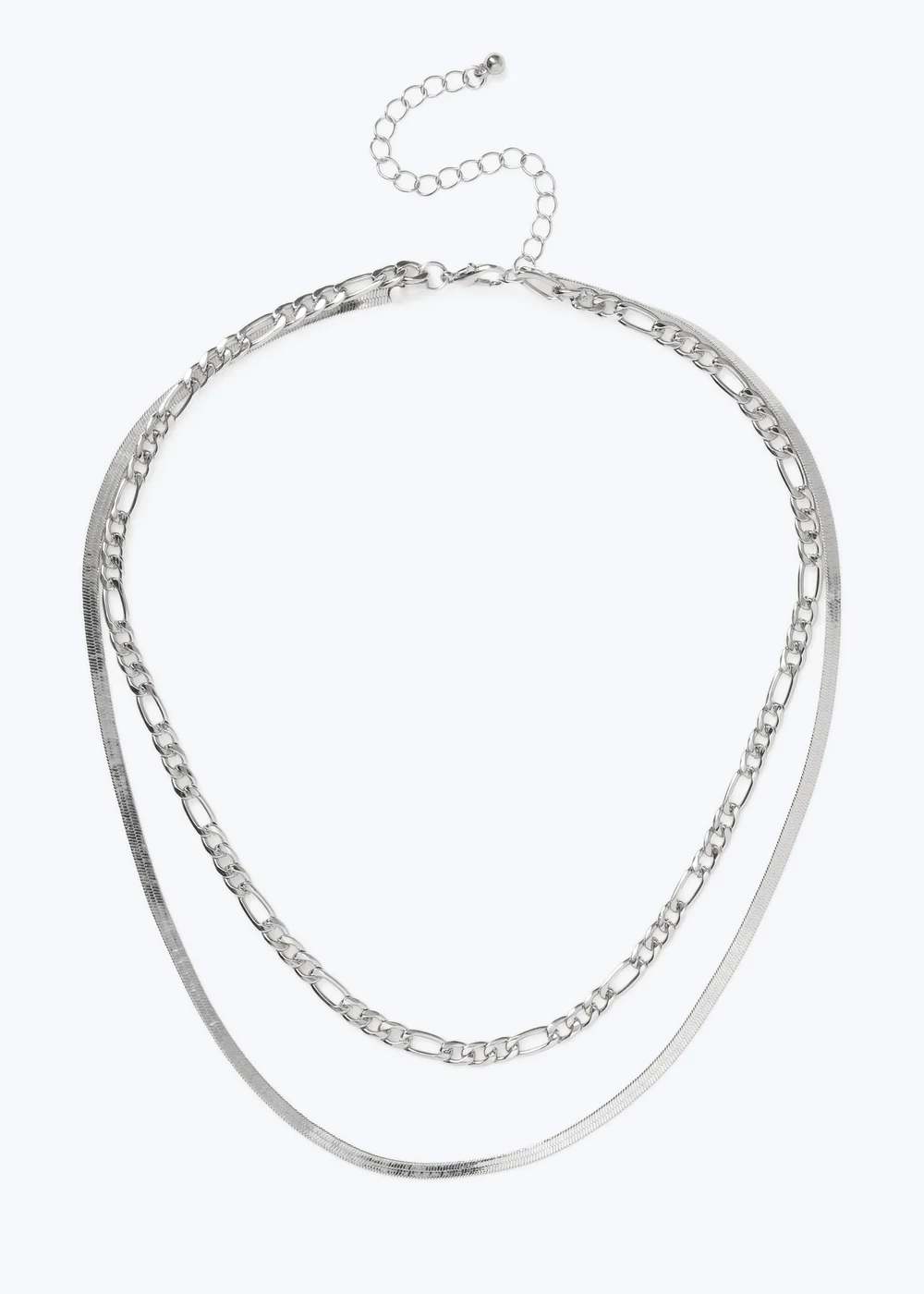 Muse Silver Curb And Snake Chain - One Size Image 1