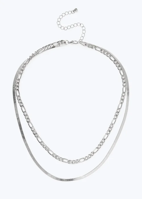 Muse Silver Curb And Snake Chain - One Size Image 1