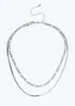 Muse Silver Curb And Snake Chain - One Size Image 1