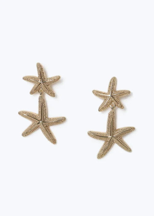 Muse Gold Double Starfish Earrings - One Size Image 1
