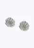 Muse Silver Mini Shell Stud Earrings - One Size Image 1