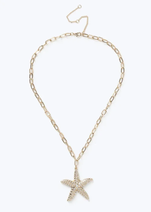 Muse Gold Starfish Metal Pendant Necklace - One Size Image 1