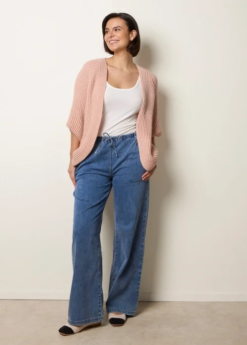 Blue Vanilla Pink Edge To Edge Rib Cardigan - One Size Image 1