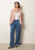 Blue Vanilla Pink Edge To Edge Rib Cardigan - One Size Image 1