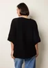 Blue Vanilla Black Edge To Edge Rib Cardigan - One Size Image 4