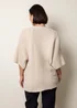 Blue Vanilla Beige Edge To Edge Rib Cardigan - One Size Image 4