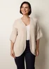 Blue Vanilla Beige Edge To Edge Rib Cardigan - One Size Image 1