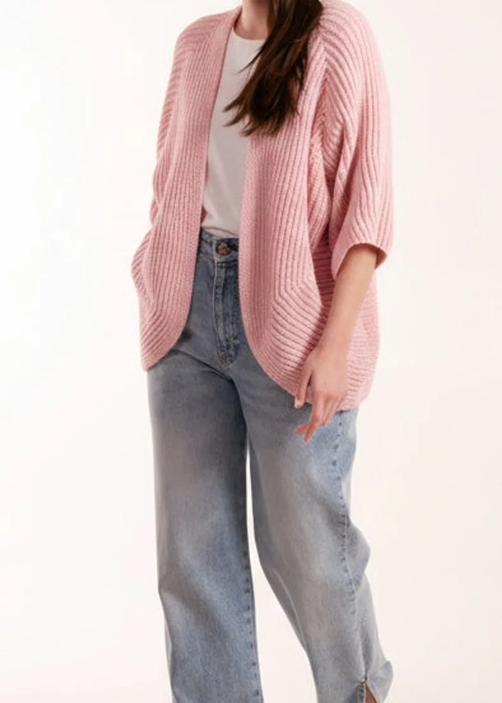 Blue Vanilla Pink Knitted Mid Length Cardigan - One Size Image 2