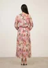 Blue Vanilla Pink Pleated Floral Dress - S Image 3