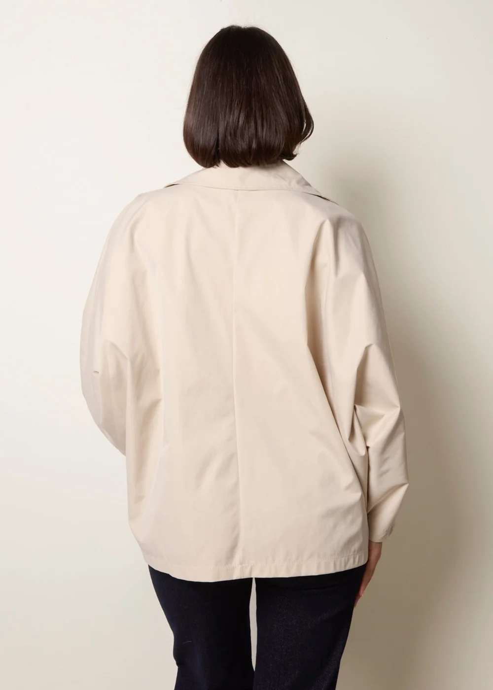 Blue Vanilla Beige Oversized Short Length Trench Coat - S/M Image 4