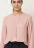 Blue Vanilla Pink Long Sleeve Pleated Top - S/M Image 3