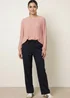 Blue Vanilla Pink Long Sleeve Pleated Top - S/M Image 2