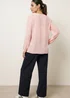Blue Vanilla Pink Long Sleeve Pleated Top - S/M Image 4
