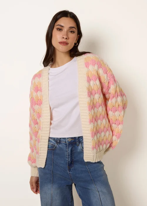 Blue Vanilla Pink Multicoloured Striped Cardigan - S/M Image 1