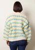 Blue Vanilla Aqua Multicoloured Striped Cardigan - S/M Image 4