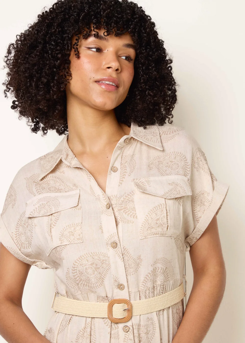 Blue Vanilla Cream Paisley Print Dress - M Image 2
