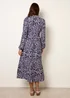 Blue Vanilla Navy Button Front Collared Midi Dress - S/M Image 4