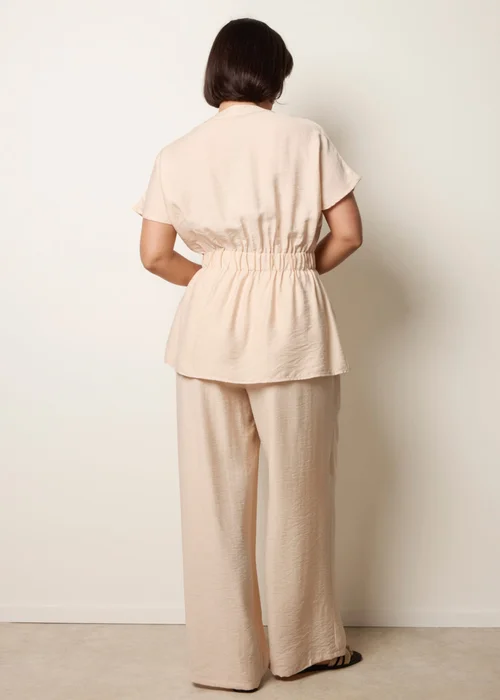 Blue Vanilla Beige Two Piece Belted Co-Ord Set - L Image 4