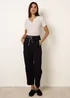 Blue Vanilla Navy Elastic Waist Drawstring Trousers - M Image 1