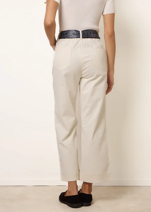 Blue Vanilla White Scarf Belt Trousers - M Image 4