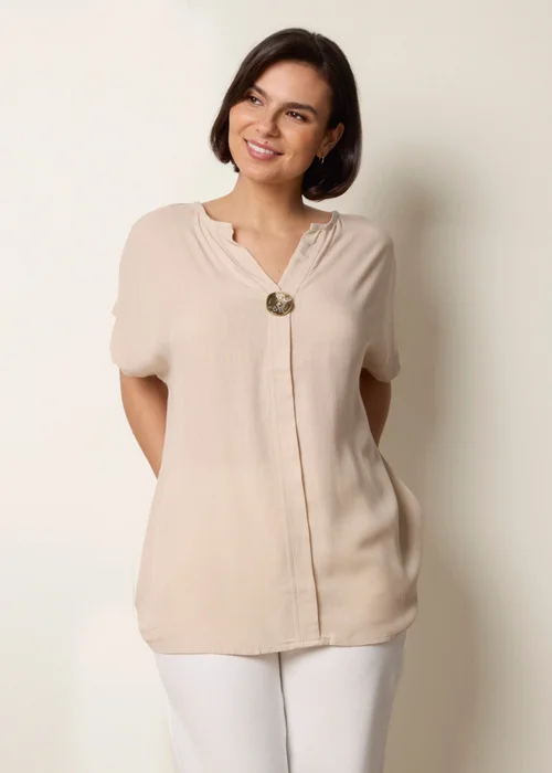 Blue Vanilla Stone Short-Sleeve Tunic Top - M/L Image 1