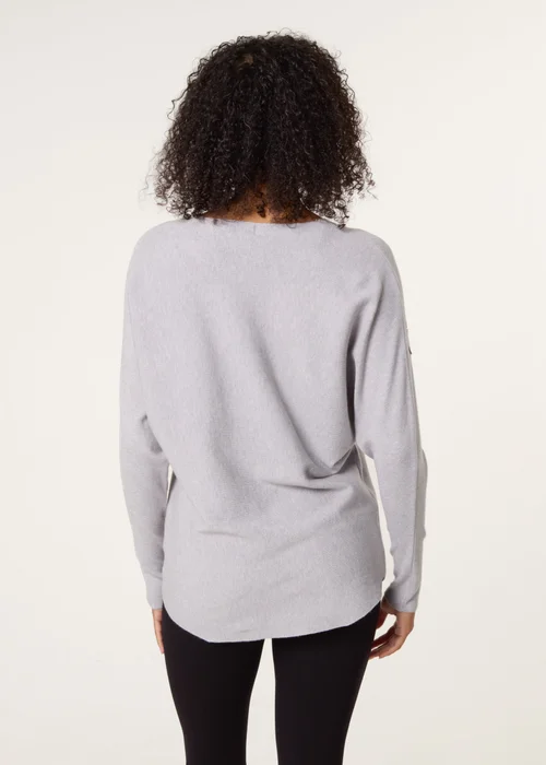 Blue Vanilla Grey Embroidered Long Sleeve Jumper - S/M Image 4