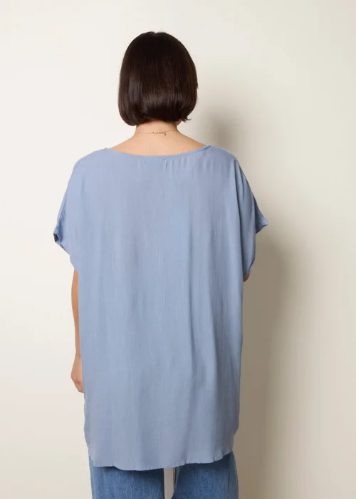 Blue Vanilla Blue Short-Sleeve Tunic Top - S/M Image 4