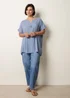 Blue Vanilla Blue Short-Sleeve Tunic Top - S/M Image 2