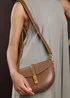 Where's That From Womens Breeze Brown Faux Leather Shoulder Bag With Gold Lock Detail - One Size Image 1