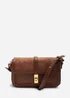 Where's That From Womens Coral Brown Suede Structured Shoulder Bag with Gold Lock - One Size Image 2
