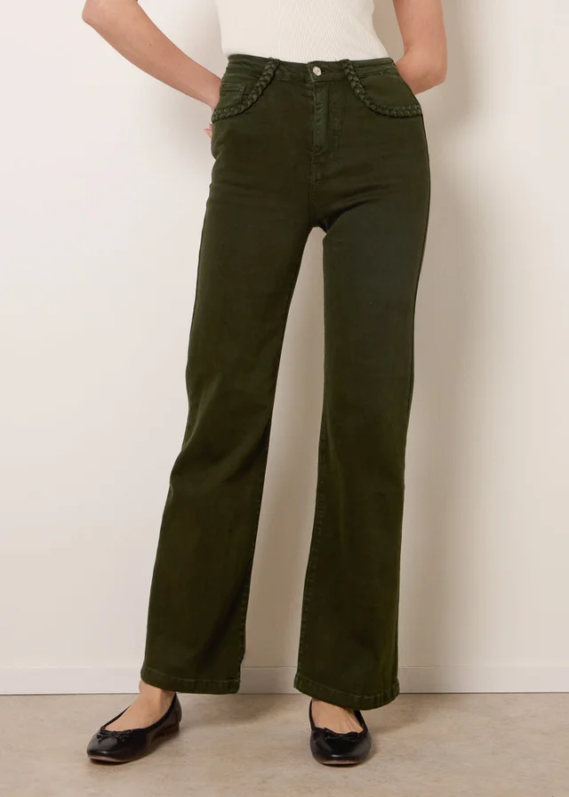Blue Vanilla Green Pocket Rope Stretch Jeans