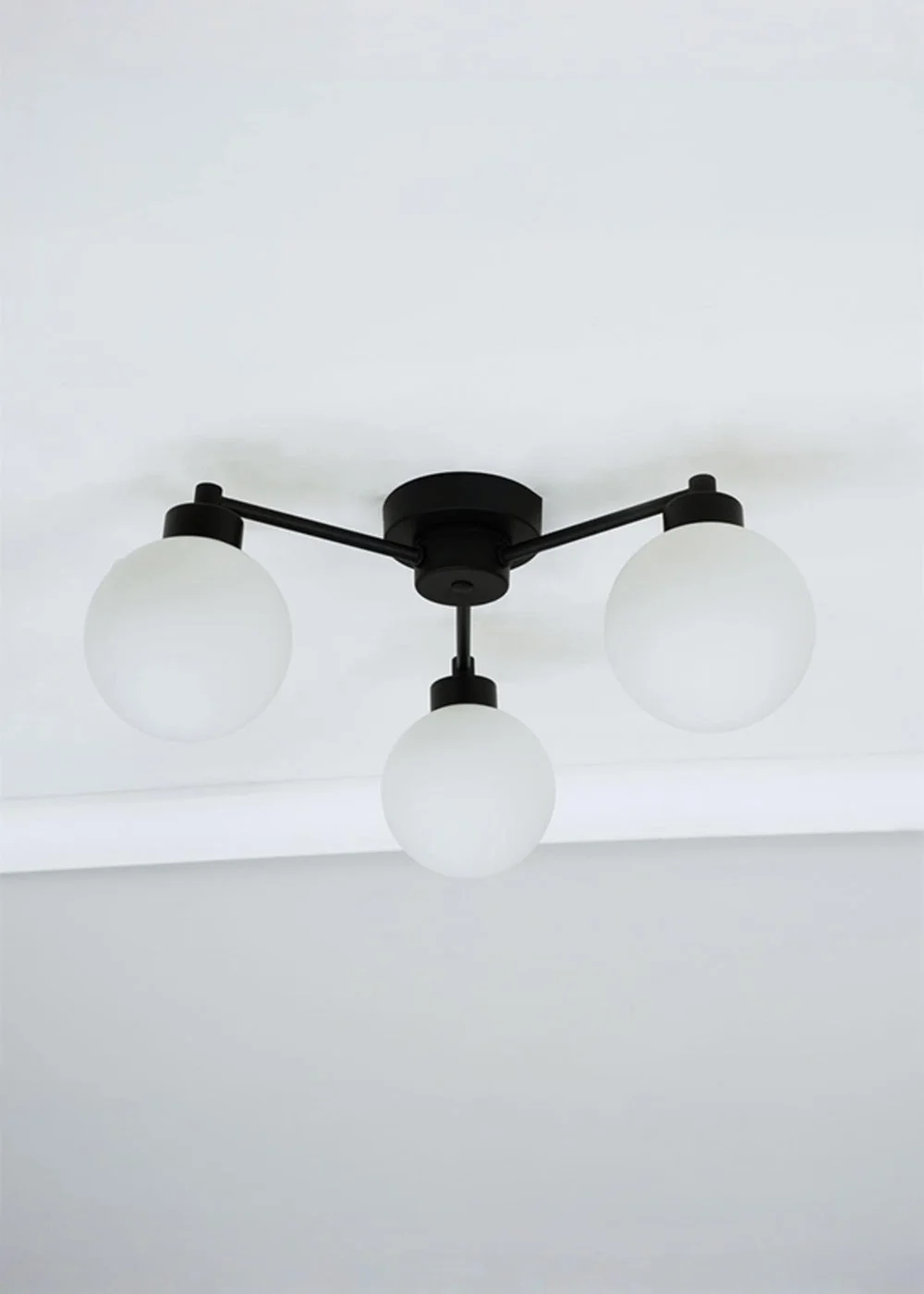 ValueLights Jonah Black Ceiling Light with Globe Shades - One Size Image 2