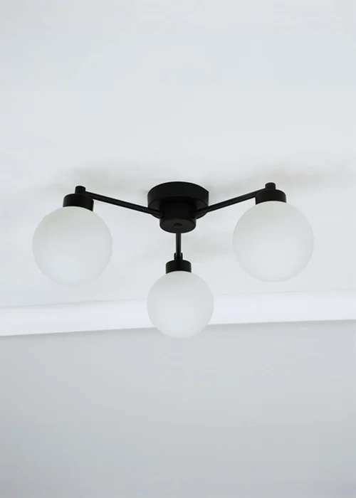 ValueLights Jonah Black Ceiling Light with Globe Shades - One Size Image 2