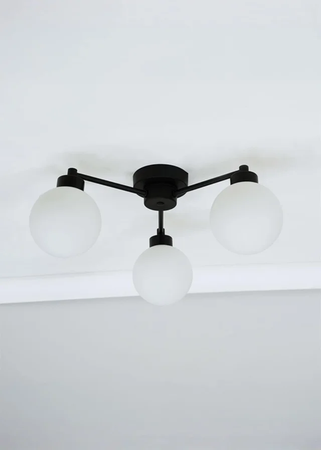 ValueLights Jonah Black Ceiling Light with Globe Shades