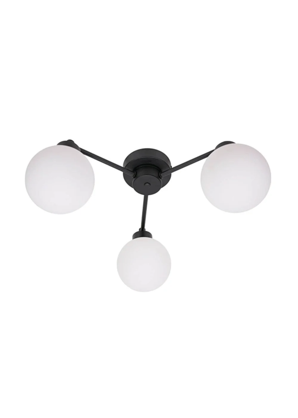 ValueLights Jonah Black Ceiling Light with Globe Shades - One Size Image 4