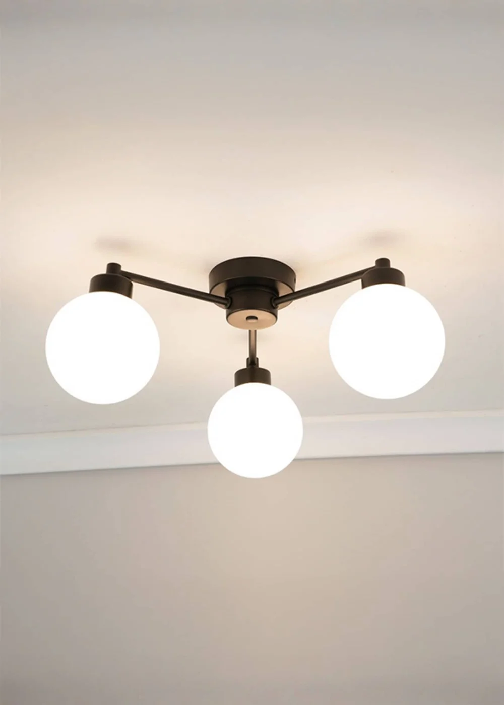 ValueLights Jonah Black Ceiling Light with Globe Shades - One Size Image 1