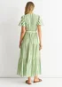 Gini London Sage Green Stripe Wrap Belted Viscose Midi Dress - 10 Image 2