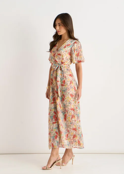 Gini London Multi Floral Jacquard Chiffon Midi Dress - 8 Image 4